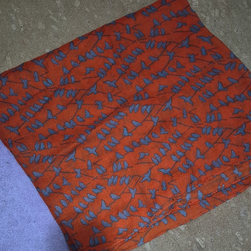 Red And Grey Patterned Infinity Scarf